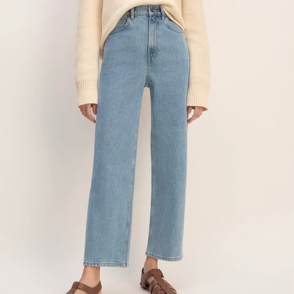 Everlane Light Blue Organic Cotton Jeans The Way High Jeans For Women